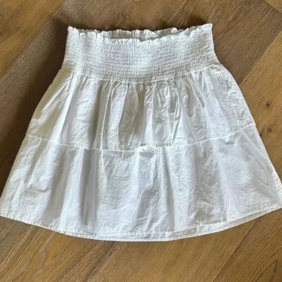 HT360 COLLECTIVE Layered Ruffle Mini Skirt in White - Picture 4 of 11